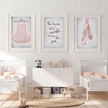 

Ballet Posters and Prints Girls Room Decor , Ballerina Wall Art Pictures Canvas Painting Nursery Wall Decoration Girl Gifts