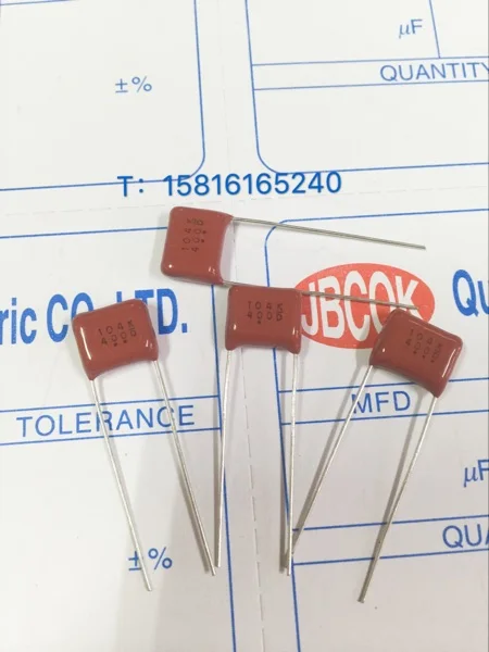 Конденсатор CBB 104j 400V контактное положение 10 мм ecqe 104k 0.1uf400v 100nk | Электронные