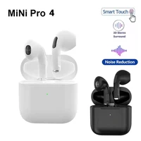 Mini Pro 4 TWS słuchawki Bluetooth Hi-Fi słuchawki bezprzewodowe słuchawki douszne słuchawki Stereo zestaw głośnomówiący do smartfona