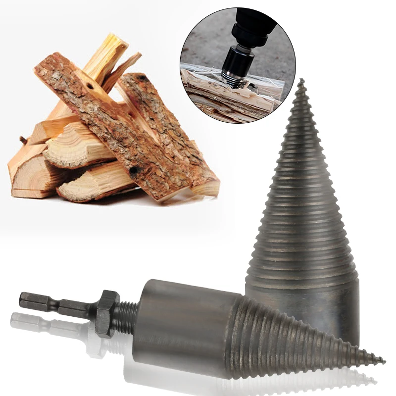 

High Speed Twist Firewood Drill Bit Wood Splitter Screw Splitting Cone Driver