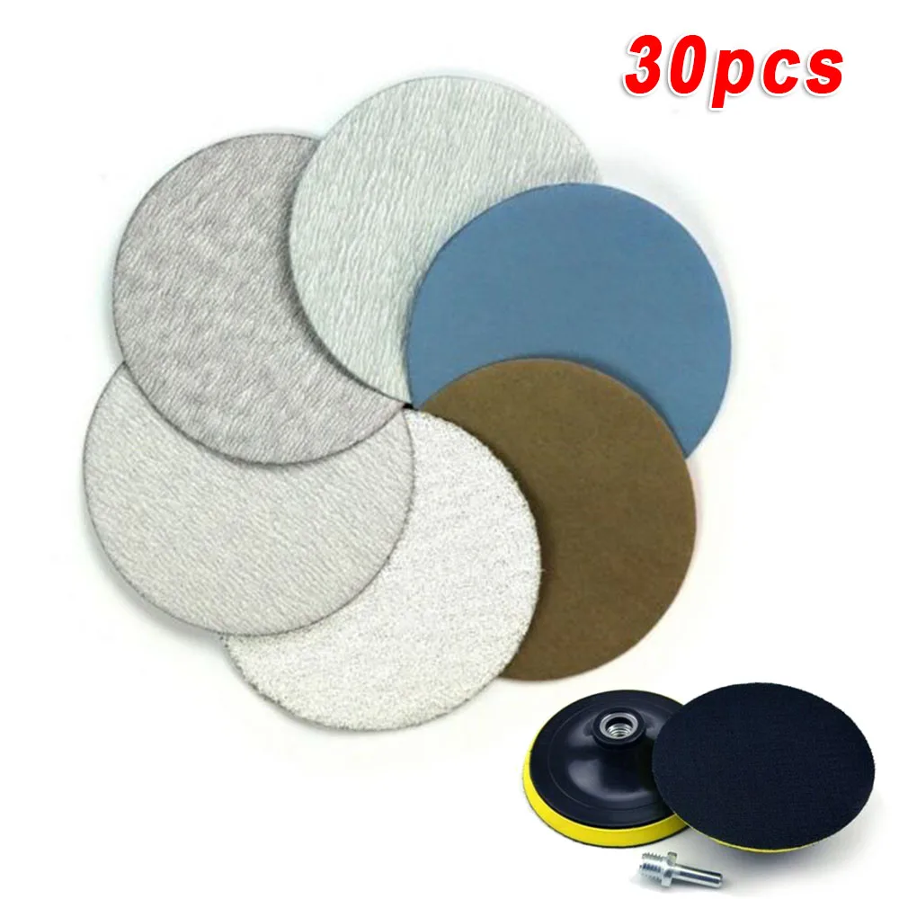 30pcs/set Sanding Discs 7inch 60 240 600 1000 5000 10000 Grit Wet/Dry Hook and Loop Sanding Discs high quality