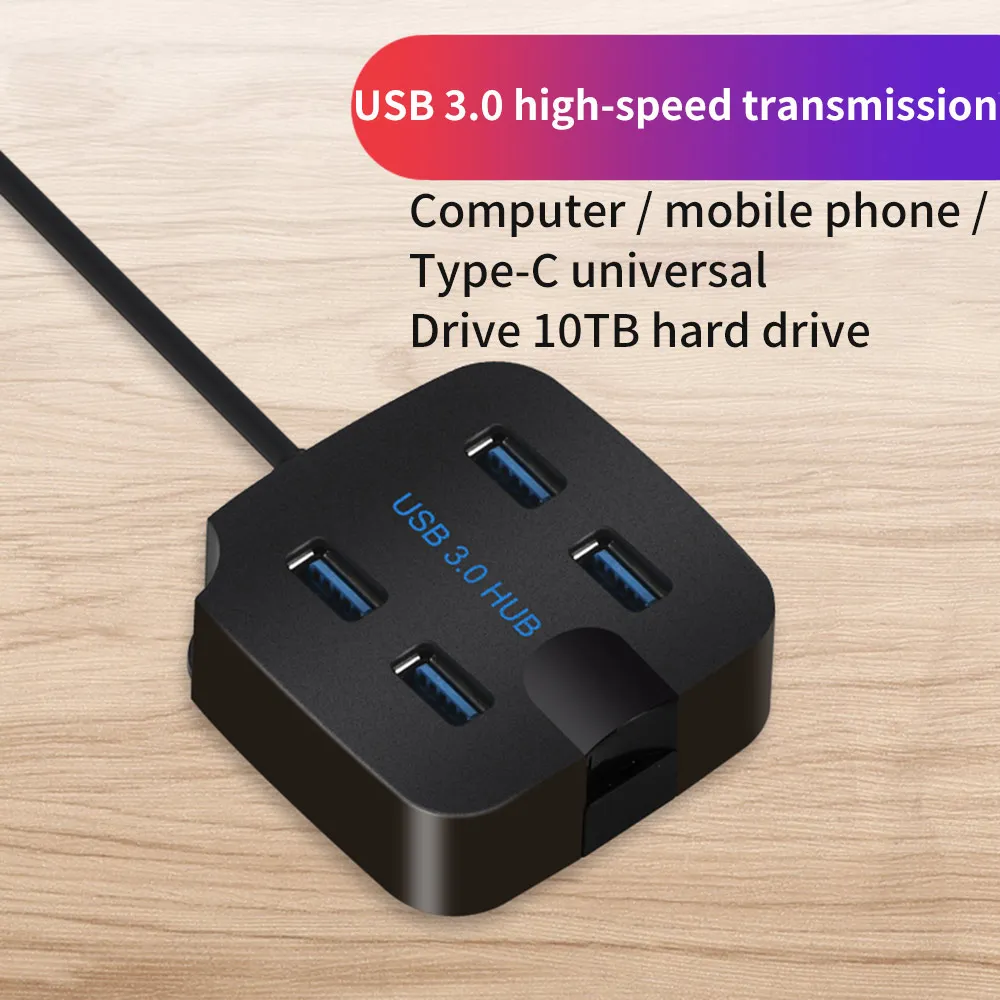 Портативные USB концентраторы высокоскоростной мини 4 порта USB3.0 USB 2,0 концентратор Splitterkeyboard мышь U диск мобильный жесткий диск кард-ридер