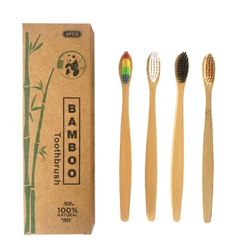 

Manual Toothbrushes Set Bamboo Toothbrush with Dense Bristles for Daily & Travel Kids Oral Care