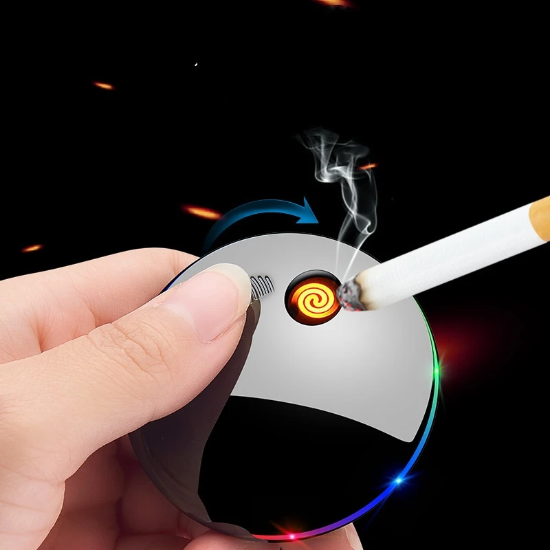 

New UFO flying saucer personality creative light portable rechargeable cigarette lighter USB rechargeable lighter gift