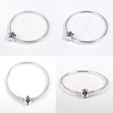 Подлинная 925 пробы Серебряная гравировка Снежинка застежка уникальный, как вы цепочка браслет и браслет подходит DIY ювелирные изделия