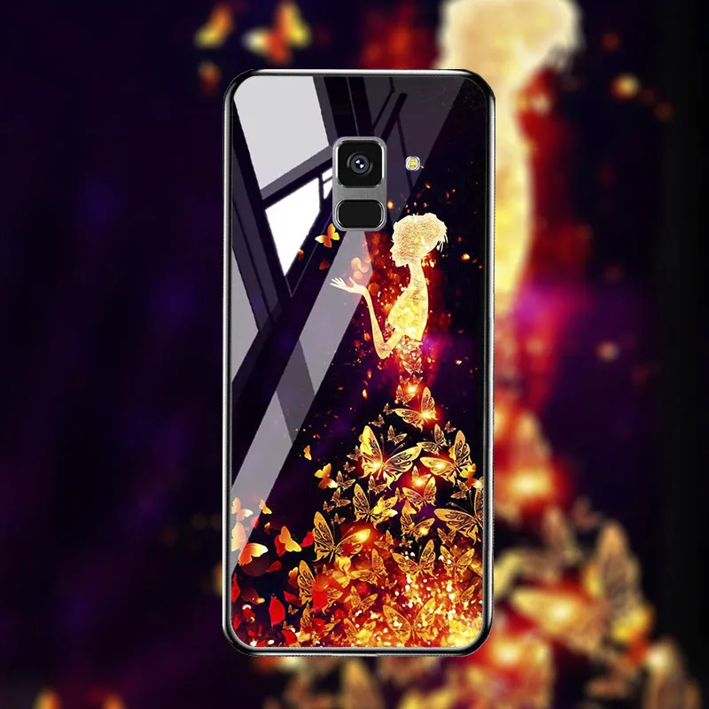 Роскошный чехол для телефона из закаленного стекла для samsung galaxy J4 J6 J8 J2 pro силиконовые чехлы для samsung A7 A6 plus чехлы - Цвет: M094