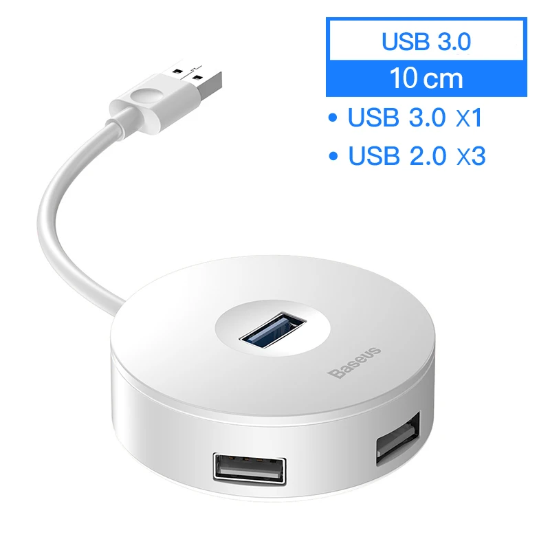 Baseus type C usb-хаб USB3.0 USB C концентратор для MacBook Pro Air концентратор USB type C usb 3,0 2,0 адаптер с Micro USB type-C HAB адаптер - Цвет: USB Plug White 10cm