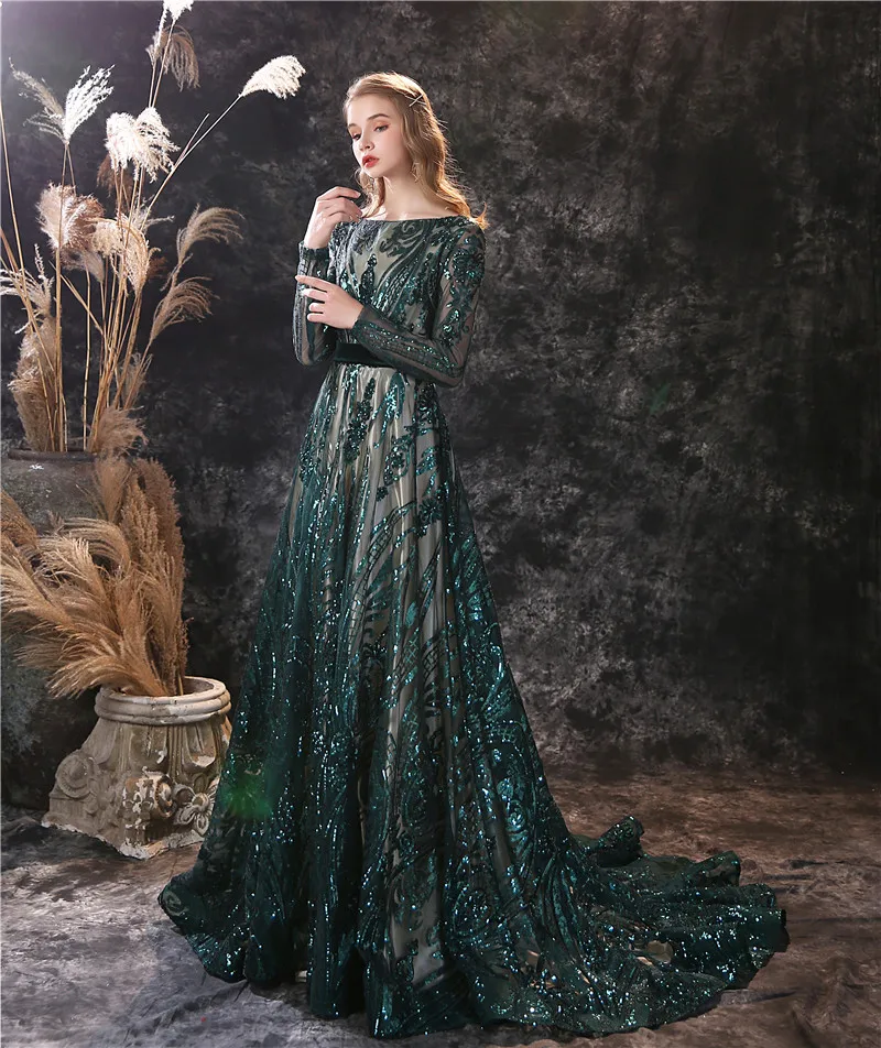 Sequin Prom Dress 2021 New A-line Long 