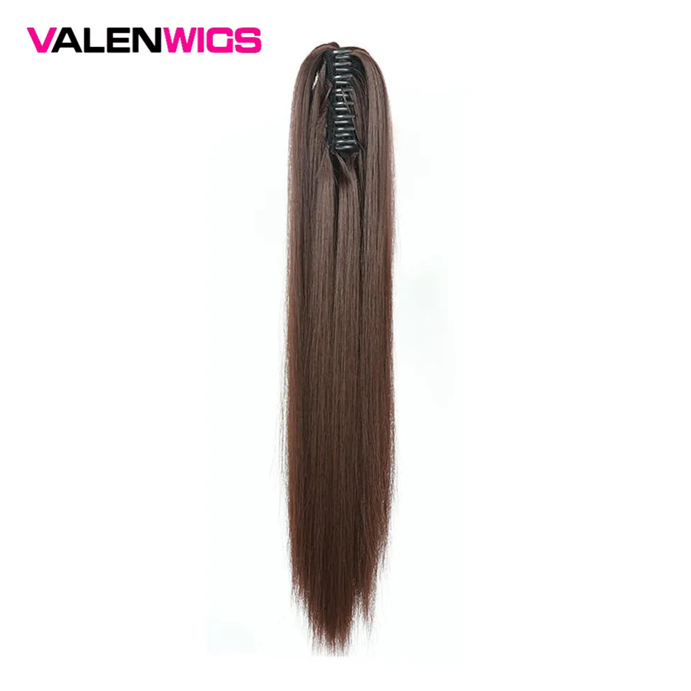 ValentWigs 24 ''длинные прямые Коготь заколка для хвоста синтетические волосы для наращивания чистый цветной хвост аксессуары для волос для женщин