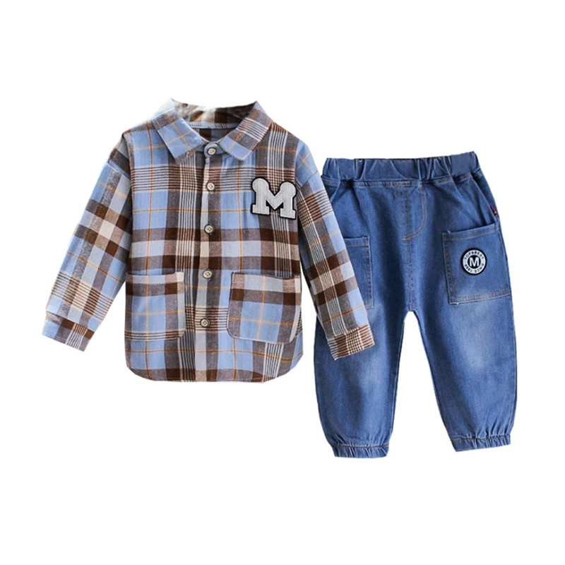 

New Spring Autumn Baby Boys Clothes Suit Children Cotton Shirt Pants 2 Piece Set Infant Toddler Fashion Costume Kids Tracksuits