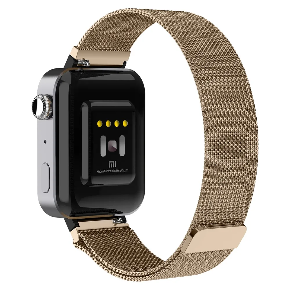 Магнитный ремешок из нержавеющей стали mi lanese с петлей для xiaomi mi Watch, умные часы, наручные Широкие ремешки для xiaomi mi watch mi ui