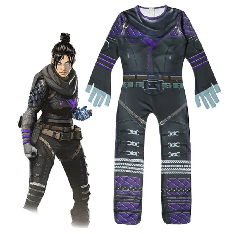 Новинка; детская игра; Apex Legends Wraith; карнавальный костюм; Zentai; боди; комбинезоны; костюм на Хэллоуин