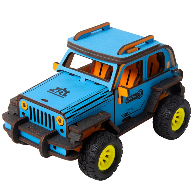 Robotime 4 вида подвижные DIY 3D деревянные инерционные силовые модели автомобиля строительные наборы Монтажная игрушка подарок для детей и взрослых HL