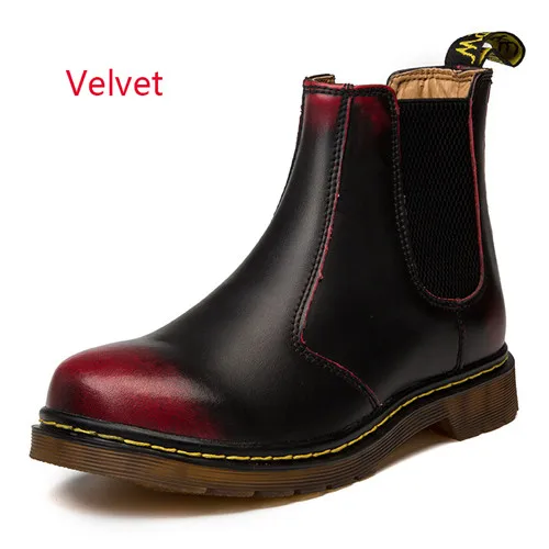 velvet red2-1 Ботинки, увеличивающие рост; Мужская обувь; коллекция года; повседневная обувь с высоким берцем; chaussure homme; ботинки «Челси»; мужские и женские повседневные кожаные ботинки для пары - Цвет: velvet red2-1