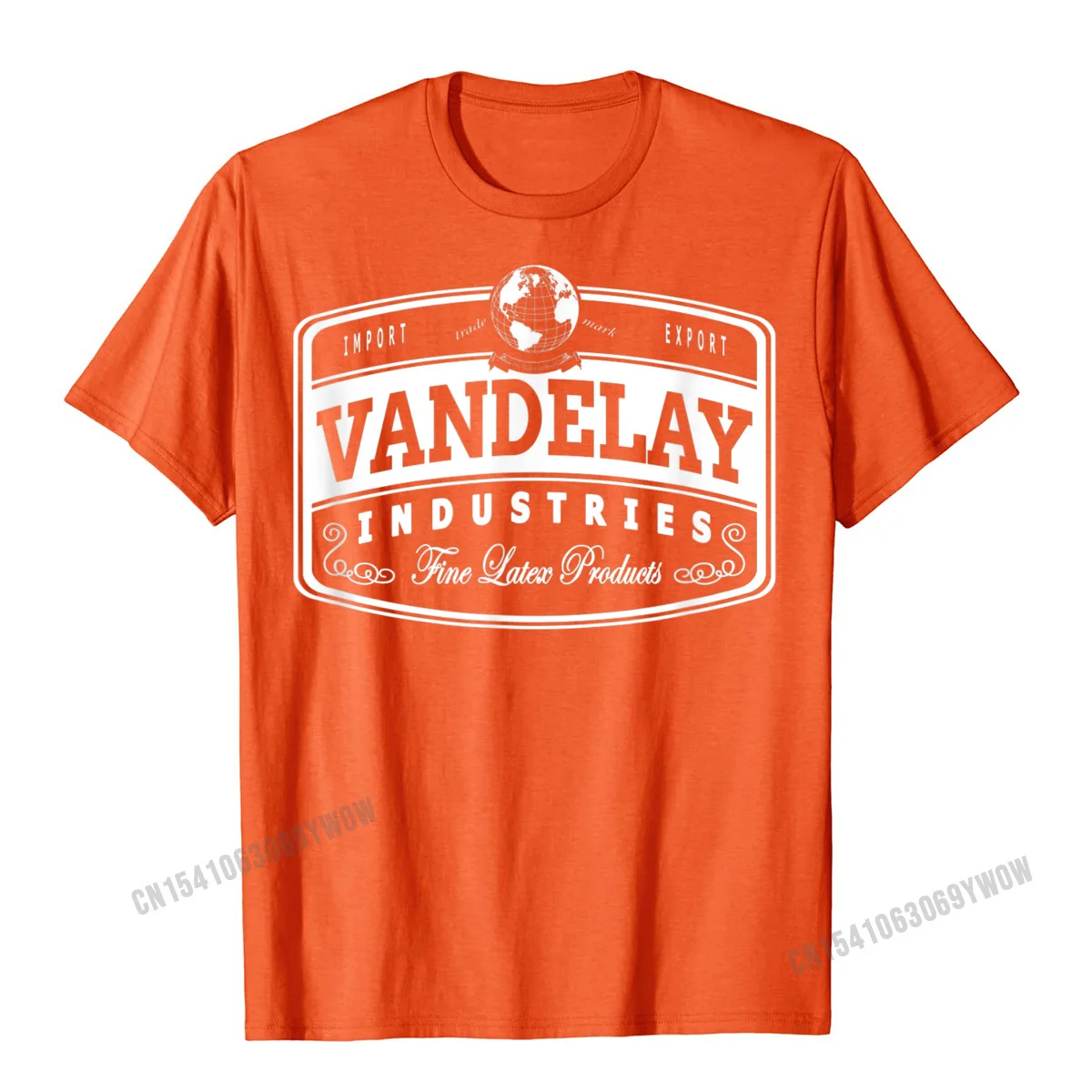 Men Wholesale Print Tees Crew Neck Thanksgiving Day 100% Cotton Top T-shirts Printed On Short Sleeve Casual Tee-Shirt Vandelay Industries Fine Latex Products Funny Parody T-Shirt__837 orange