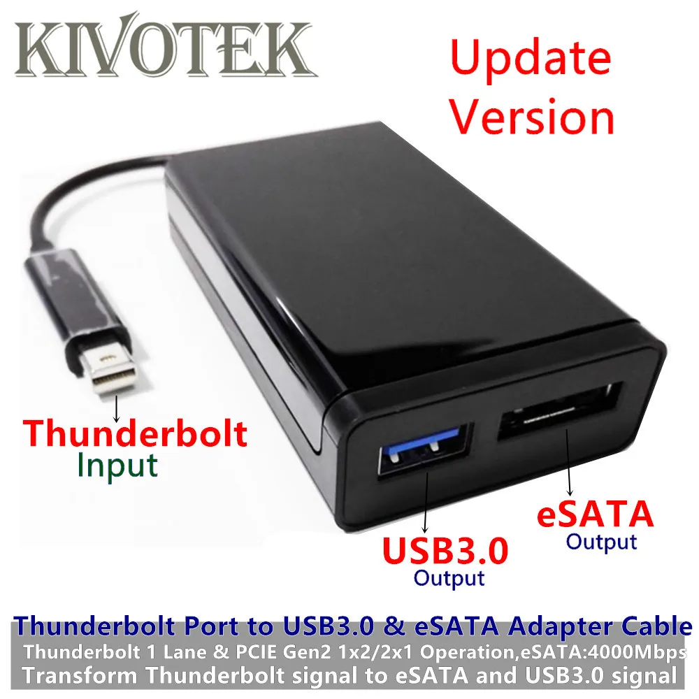 Кабель адаптер Thunderbolt2 для USB 3 0 + eSATAIII TBT 20 м с одним портом А гнездовой разъем ключ