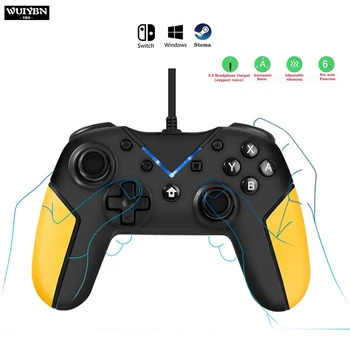 

WUIYBN Gamepad Switch Controller Wired Joystick With 3.5 Headphone Output Support For Nintend/PC/Steam