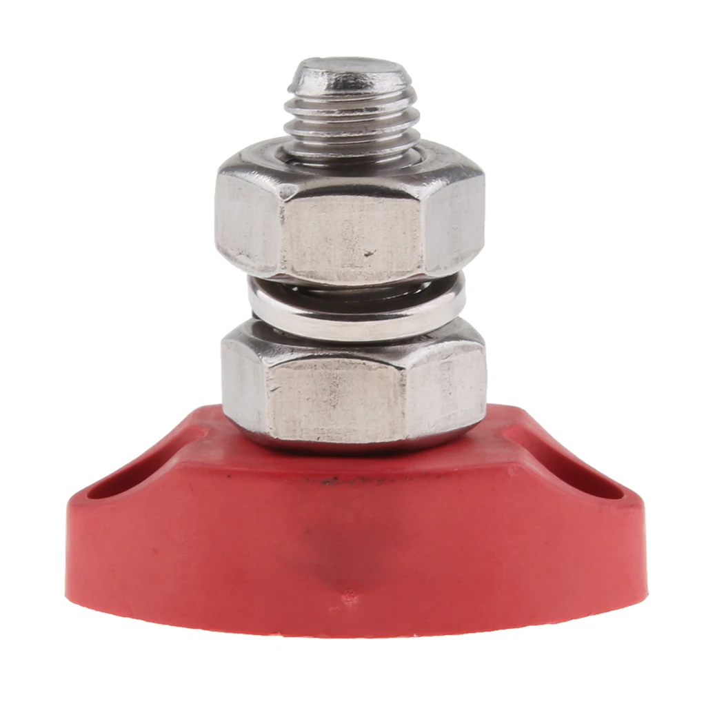 Terminal Junction Block Stainless Power Post Distribution Buss Bar Red