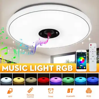 

36W/60W 6500K Music Led Ceiling Light Lamp RGB Flush Mount Round Music APP bluetooth Speaker Smart Ceiling Lamp+Remote Control