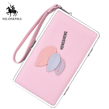 

NO.ONEPAUL Ladies' long wallet lychee pattern rice box mobile phone bag European and American multifunctional large capacity