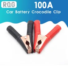 2 sztuk najnowsza samochodowa zaciski krokodylkowe zaciski akumulator zacisk szczękowy 100A czerwony czarny tanie i dobre opinie CN (pochodzenie) NONE 90mm copper AC DC insulation 90 x 75 x 18mm Red Black