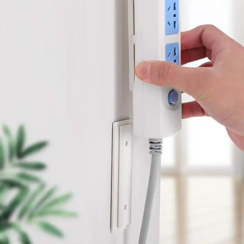 

Convenient Power Strip Fixator Self-Adhesive Power Strip Holder Fixator Wall-Mounted Desktop Socket Fixer Cable Organizer