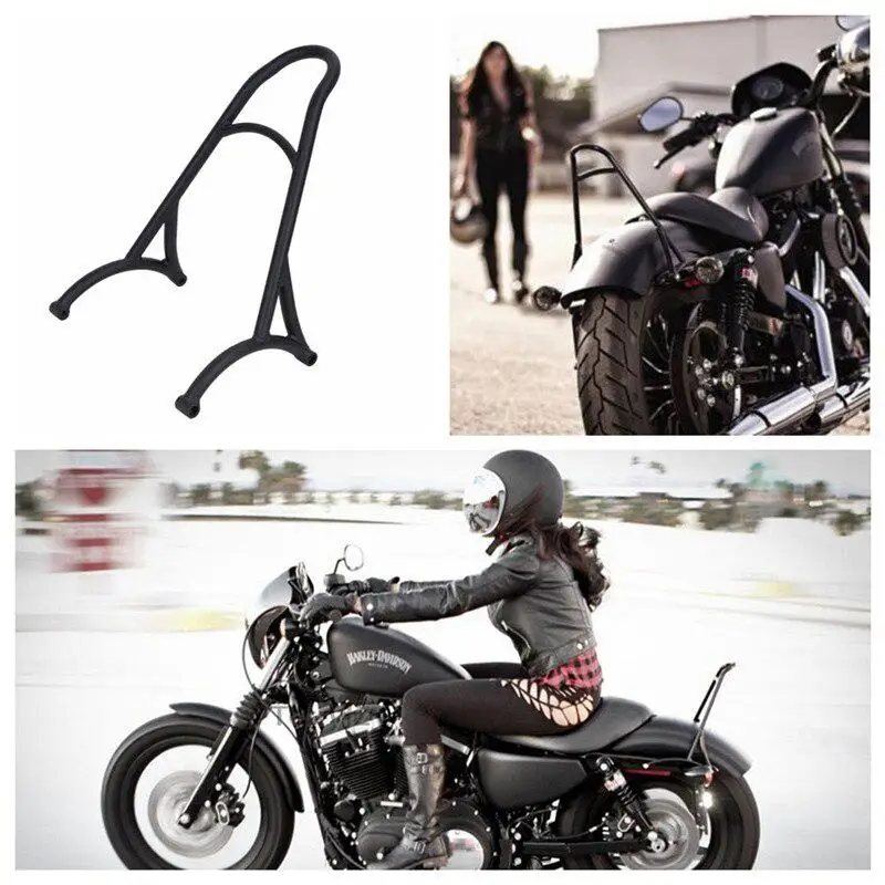 

Motorcycle Rear Seat Backrest Steel Back Cushion Pad Sissy Bar Passenger Backrest for 48 Sportster 1200 883 72 04-16