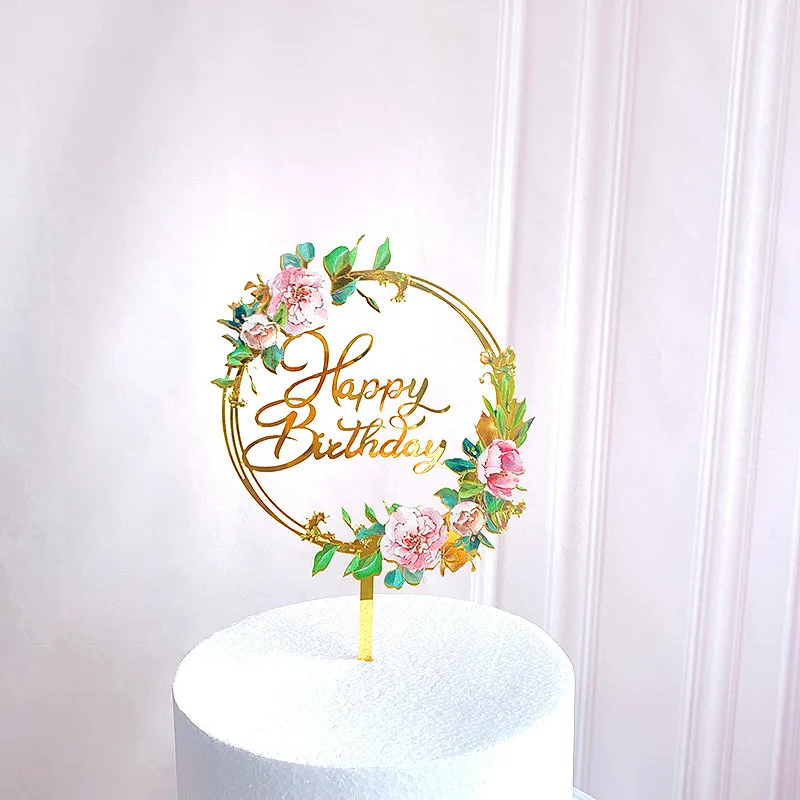  Happy Birthday Princess Cake Topper for Princess Birthday Cake  Topper Party Decorations Gold Glitter Acrylic : Grocery & Gourmet Food