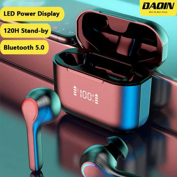 

DAQIN LED True Wireless Earbuds Bluetooth 5.0 Earphone with Microphone Sports IPX5 WaterProof TWS Charging Box HIFI Headphone