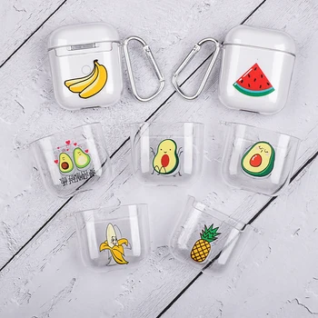 

Hard PC Pattern Case For Apple Airpods Wireless Bluetooth Earphone Case Skin Cover Accessories Banana Pineapple Avocado Fundas