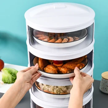 

Transparent Stackable Food Insulation Cover Dustproof for Home Kitchen Refrigerator LKS99