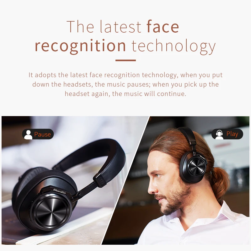 Bluedio T7 Bluetooth наушники с активным шумоподавлением Беспроводная гарнитура распознавание лица пользовательское определение для iphone xiaomi huawei