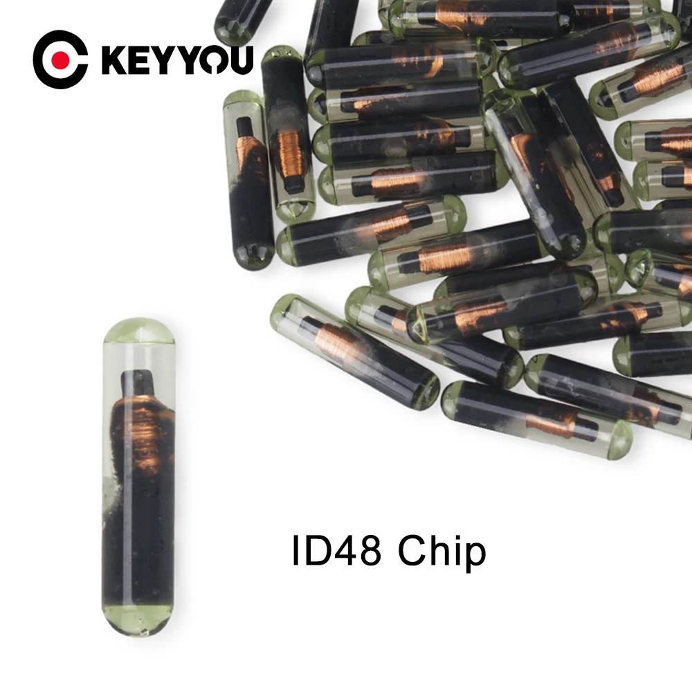 

KEYYOU 20pcs ID48 For VW Volkswagen Audi Honda Seat Skoda Porsche Car Key Transponder ID 48 Chip T6 Crypto Unlocked Glass Chip