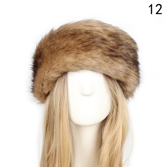 Winter Harige Haarband Fluffy Faux Fur Vrouwen Meisje Bont Hoofdband Hoed Winter Outdoor Earwarmer Ski Sneeuw muts| - AliExpress