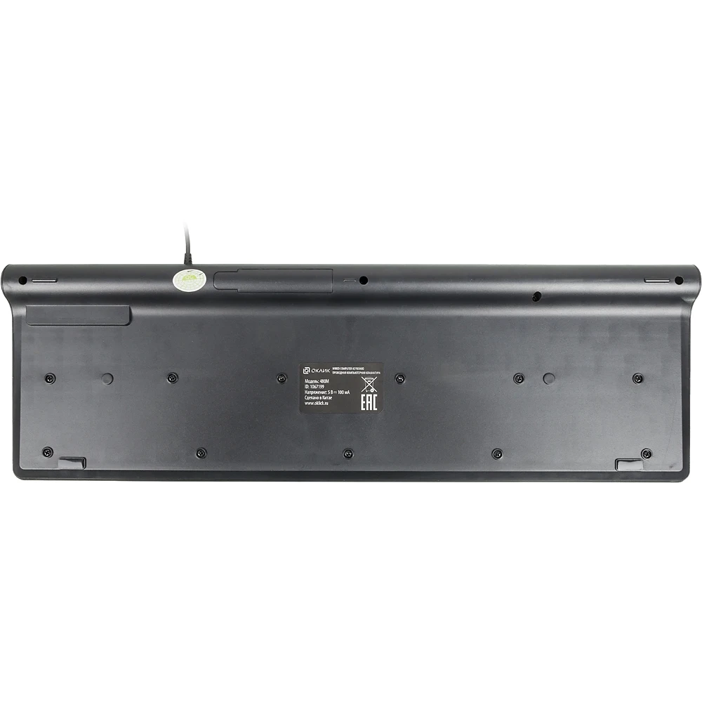 Клавиатура Oklick 480M черный/серый USB slim Multimedia