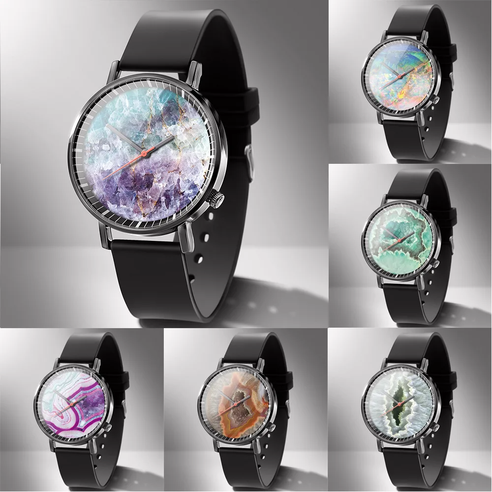 

Color Marble Series Trend of Fashion Casual Korean-style Men Ladies' Watch Quartz Watch