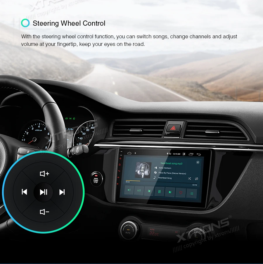 XTRONS 9 ''ips Android 9,0 DSP Автомобильный мультимедийный стерео радио плеер для KIA Kia RIO 4 левый руль gps без DVD