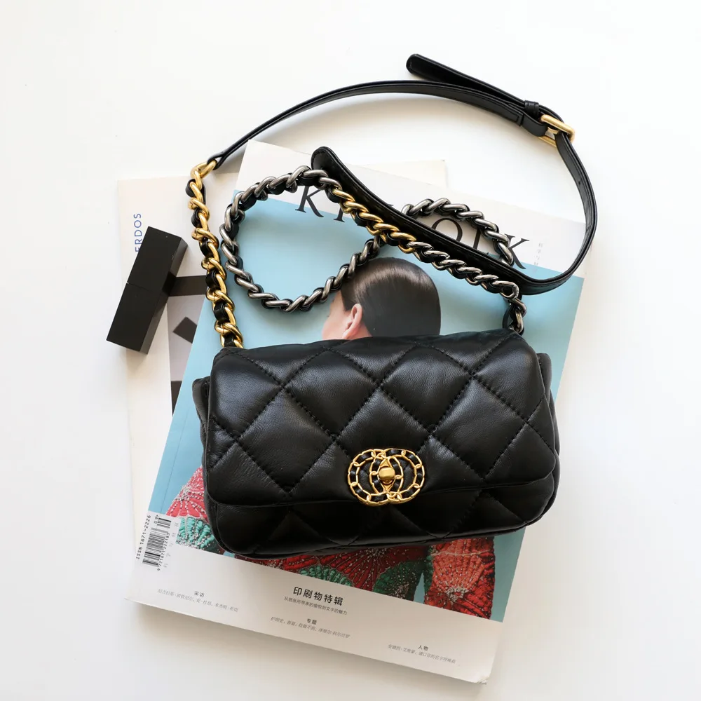 Роскошная брендовая сумка из овчины Высококачественная дизайнерская с клапаном