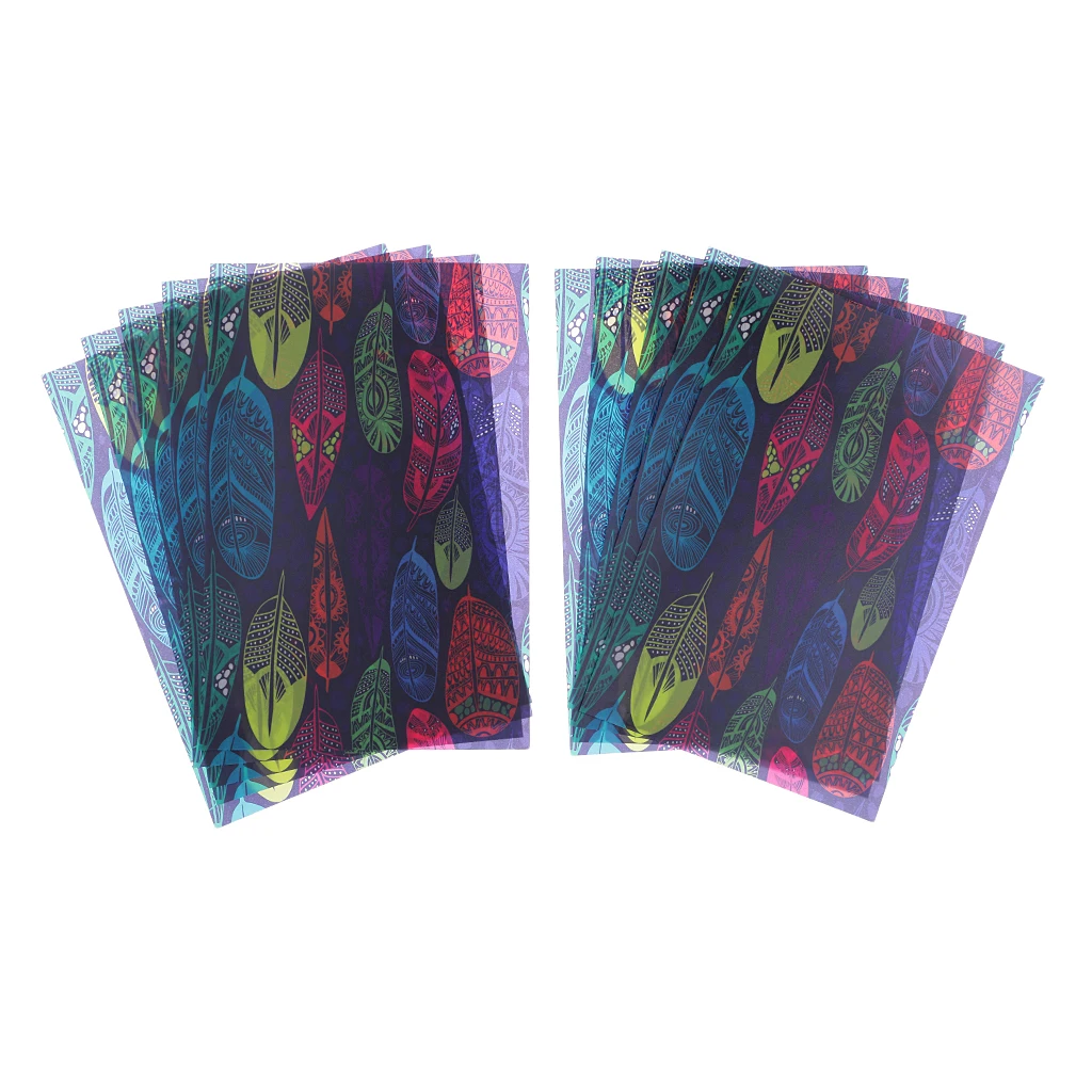 20 Pieces No Fluorescent Agent Wax Packing Paper for Wrapping Soap/Hard Candies, 21x14cm/Sheet, CUTE Feather Pattern Printed