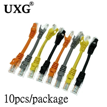 10pcs/Lot Cat5e CAT6 UTP Round Cable Ethernet Cables Network Wire Cable RJ45 Patch Cord Black Lan Cable 10cm 15cm 30cm 50cm 1m 1