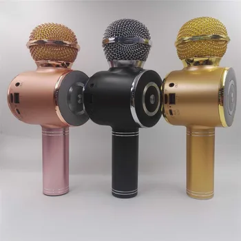 

WS-858 karaoke microphone wireless speaker bluetooth microphone for computer phone recording youtube home karaoke mic