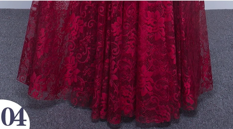 Vestidos de madrinha2019 новые кружевные платья с высоким воротом и 3/4 рукавом трапециевидной формы, Длинные Бордовые и красные дешевые платья подружек невесты до 50