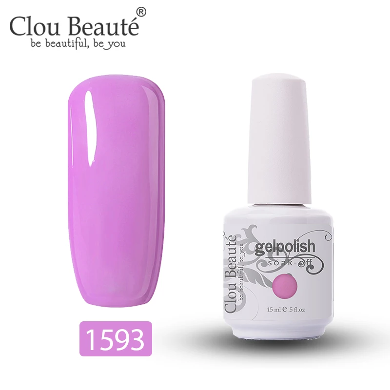 1593 Clou Beaute, 15 мл, Гель-лак для ногтей, для маникюра, стойкий лак, Гель-лак, Премиум качество, УФ светодиодный, Цветной Гель-лак для ногтей - Color: 1593