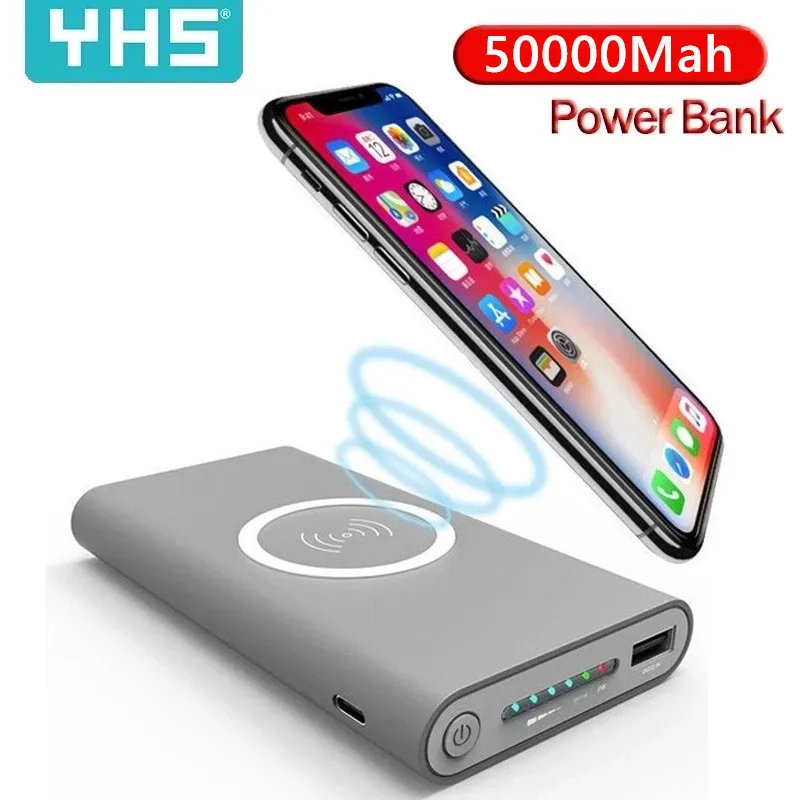 best power bank brand 50000mAh Wireless Charger Power Bank For xiaomi huawei Fast Charger Portable Powerbank Mobile Phone Charger For iphone Samsung small power bank