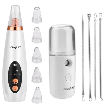 

Electric Facial Pore Cleaner Exfoliator Face Blackhead Remover Acne Vacuum Deep Cleansing Suction Machin Nano Sprayer Steamer