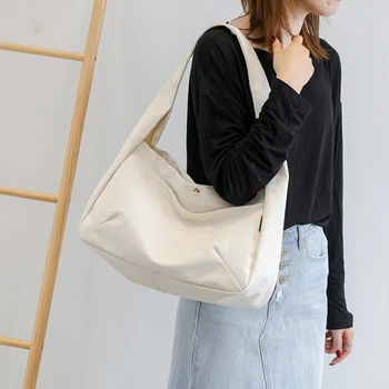 

Korean Over Shoulder Bags Women Solid Color Canvas High Capacity Crossed Body Crossbody Handbags Bag Ladies Messenger Bags