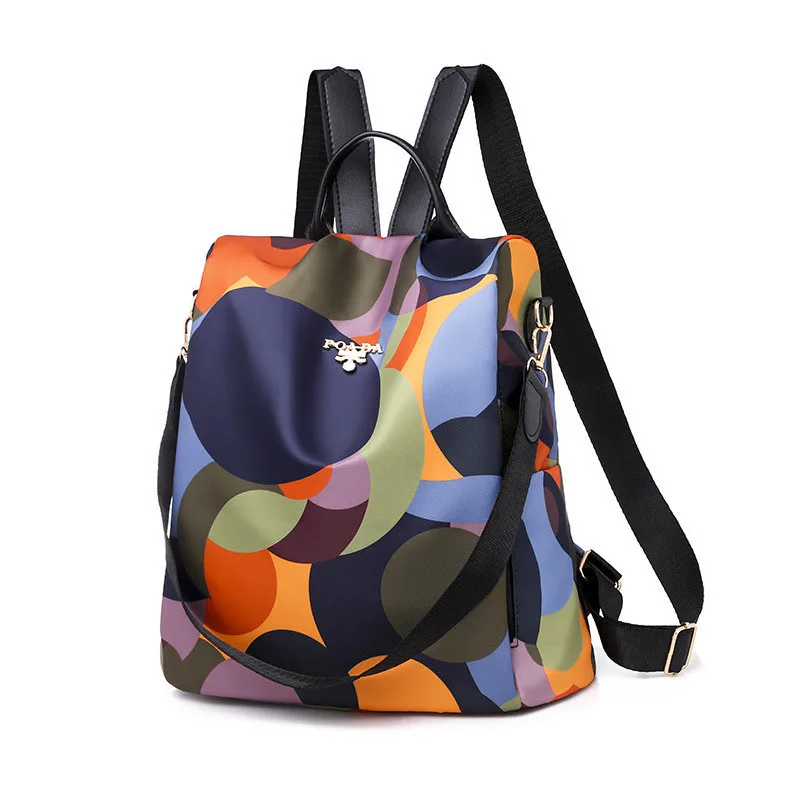 

PB1217 New Waterproof Nylon PU leather Backpack for Women Multi Pocket Travel Backpacks School Bag Suitable for men and women