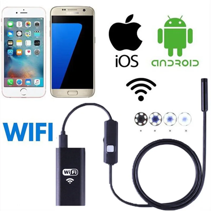 

Эндоскоп с камерой 8 мм, 1080P, Wi-Fi, USB, для Iphone