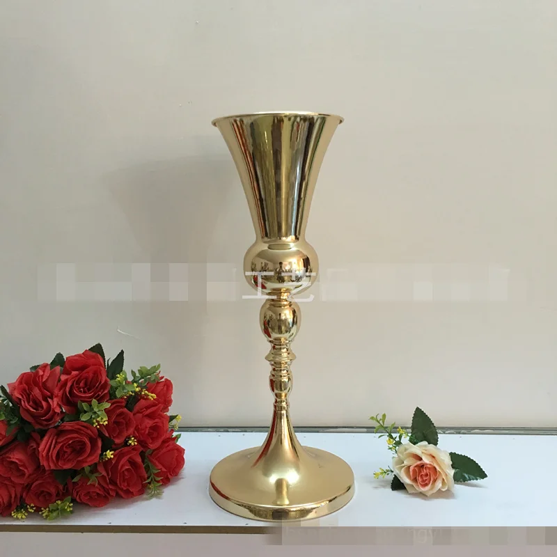 60cm tall)10pcs)Iron Art Creative Wedding Props Table Road Metal Plating Vase Candlestick