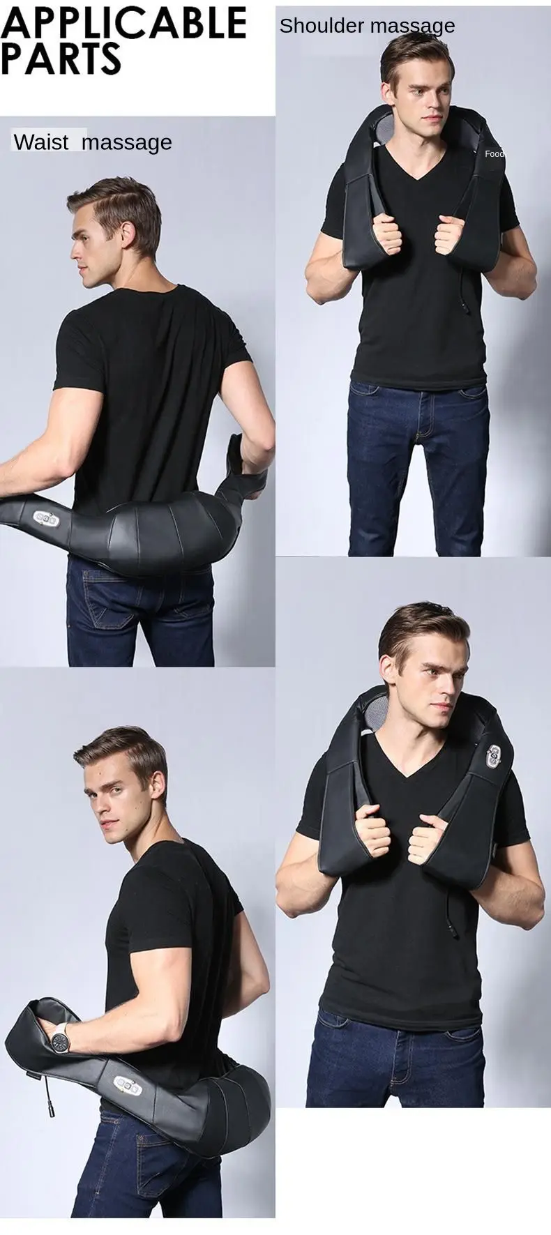 Massagem para Pescoço Design Curvo Adequado Ombro Pescoço Cintura Casa Amassar Coluna Cervical Elétrica Infravermelho Calor Massagem Cabo 9 Design curvo massagem para pescoço adequado ombro